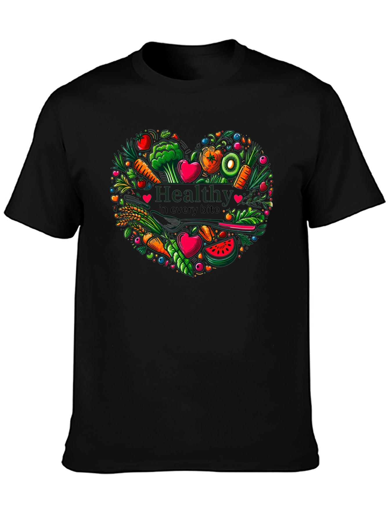 Healthy Bites Heart Graphic T-Shirt