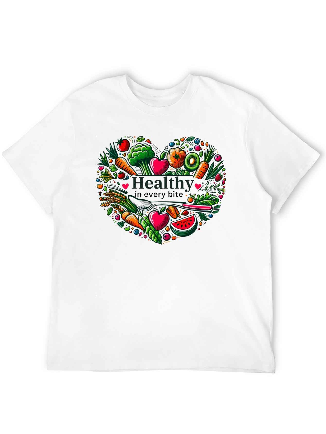 Healthy Bites Heart Graphic T-Shirt