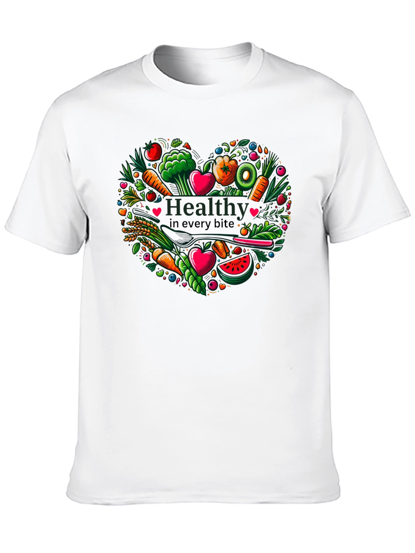 Healthy Bites Heart Graphic T-Shirt