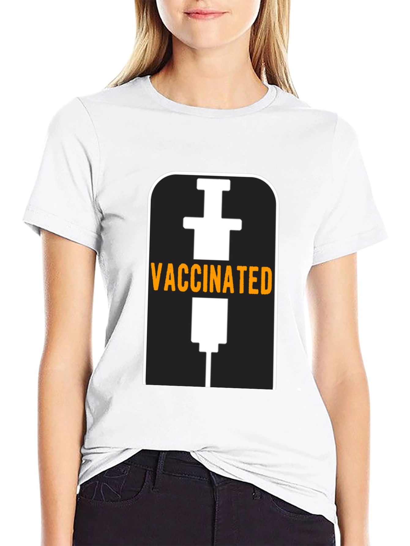 Vaccinated T-Shirt - Black - Novelty Design