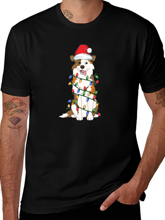 Festive Dog Christmas Lights T-Shirt
