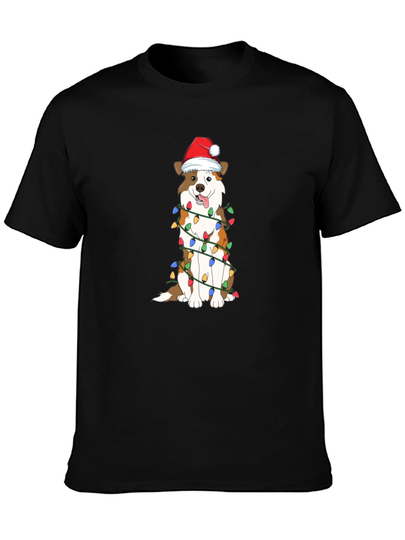 Festive Dog Christmas Lights T-Shirt
