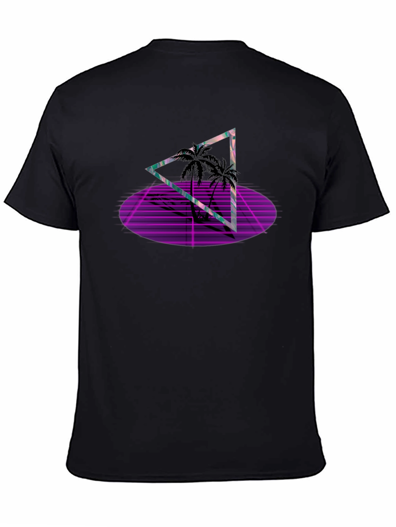 Retro Palm Triangle Black T-Shirt