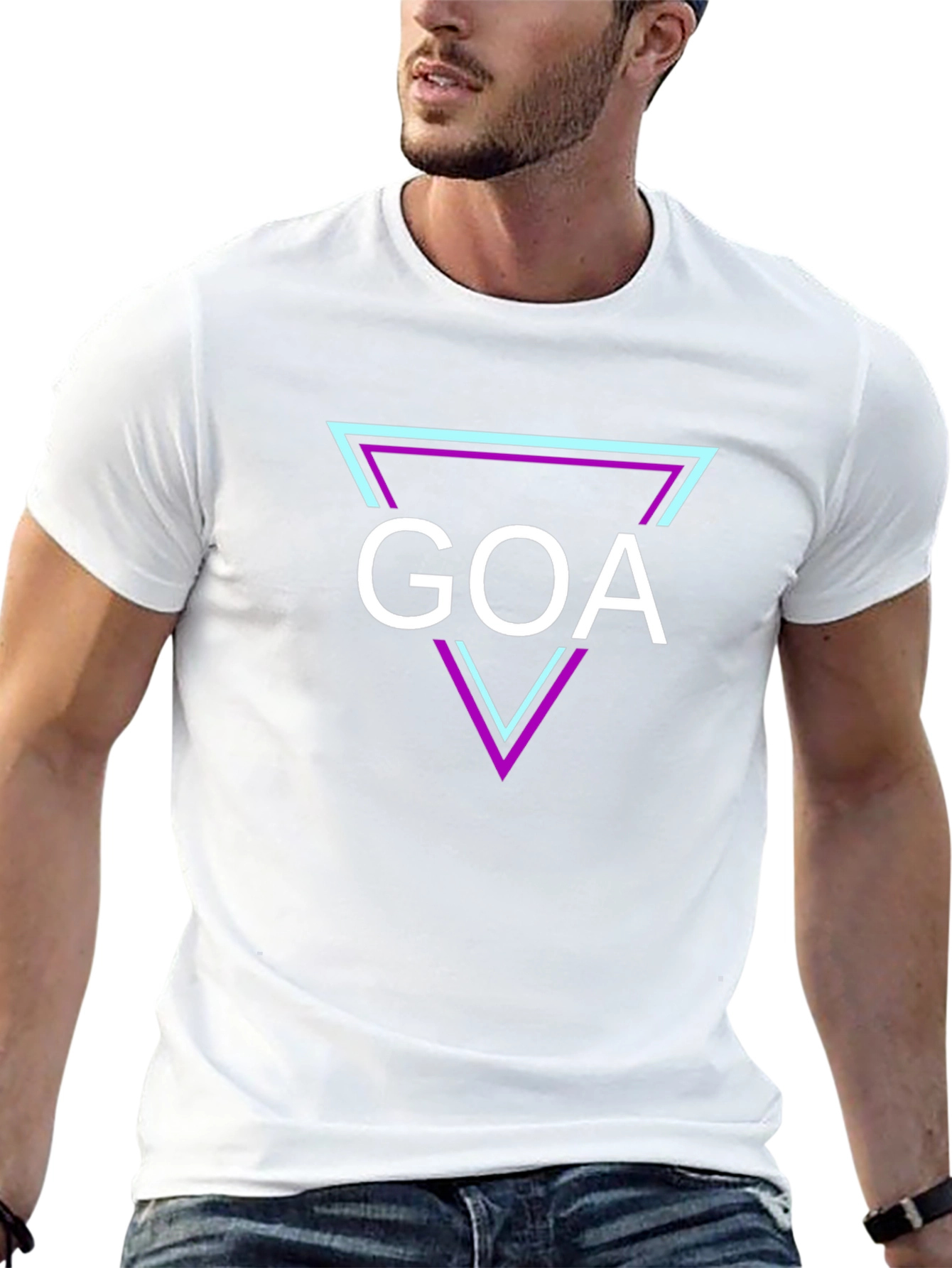 GOA Triangle Graphic Tee - Retro Style Black T-Shirt