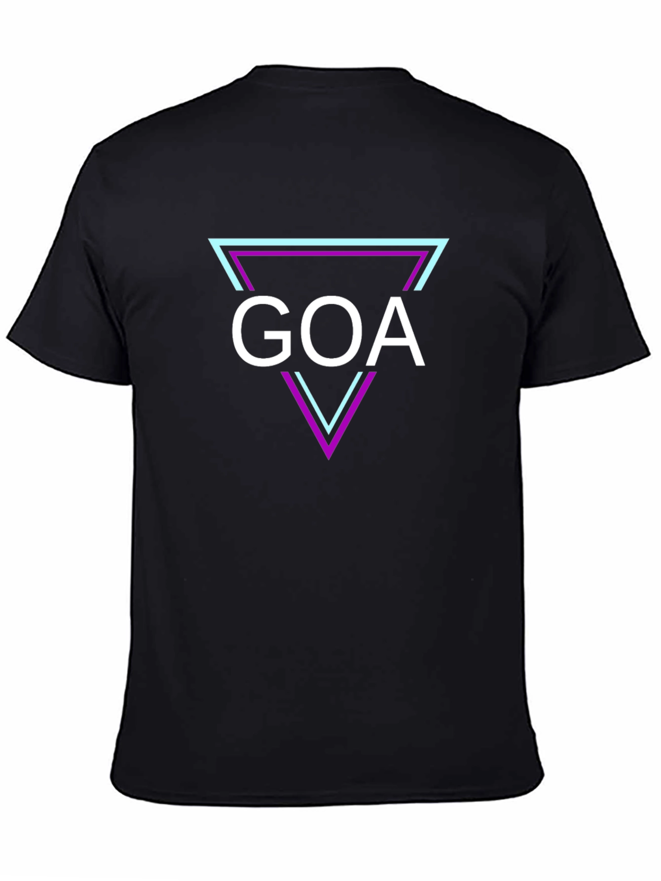 GOA Triangle Graphic Tee - Retro Style Black T-Shirt