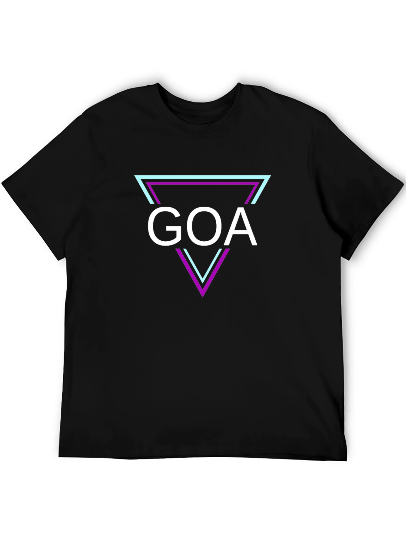 GOA Triangle Graphic Tee - Retro Style Black T-Shirt