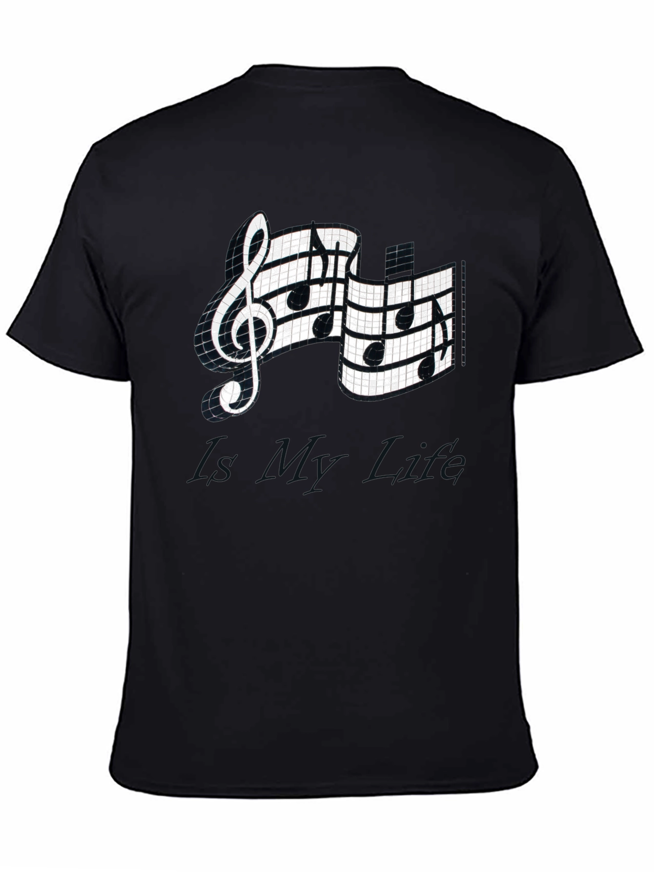 Musical Note Graphic Tee - Stylish Black T-Shirt
