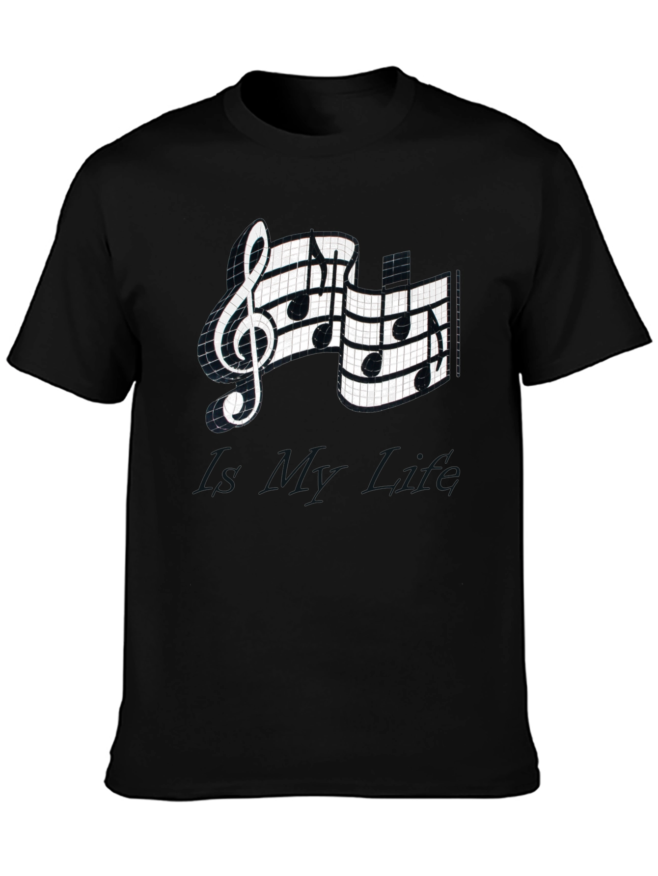 Musical Note Graphic Tee - Stylish Black T-Shirt