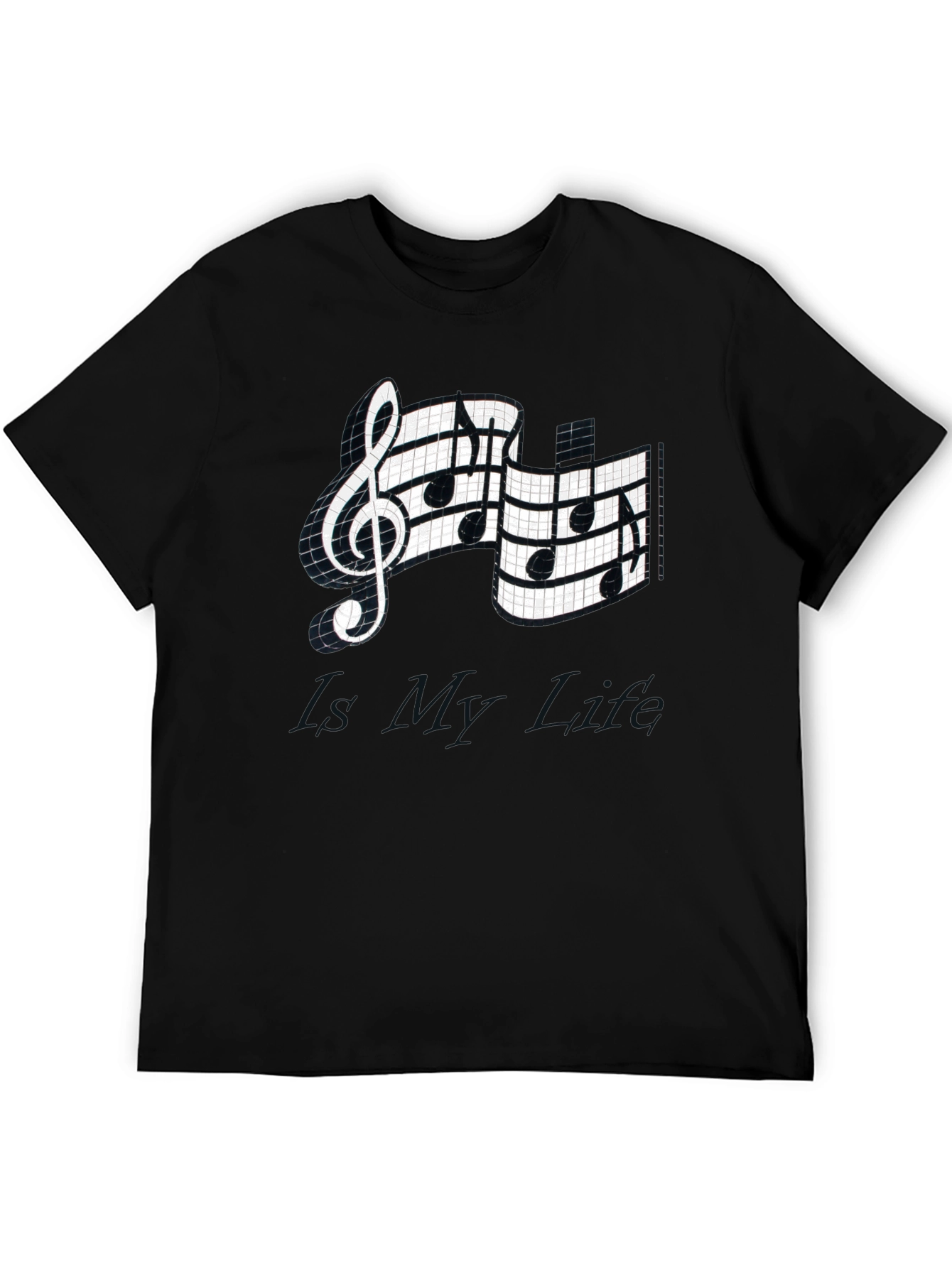Musical Note Graphic Tee - Stylish Black T-Shirt