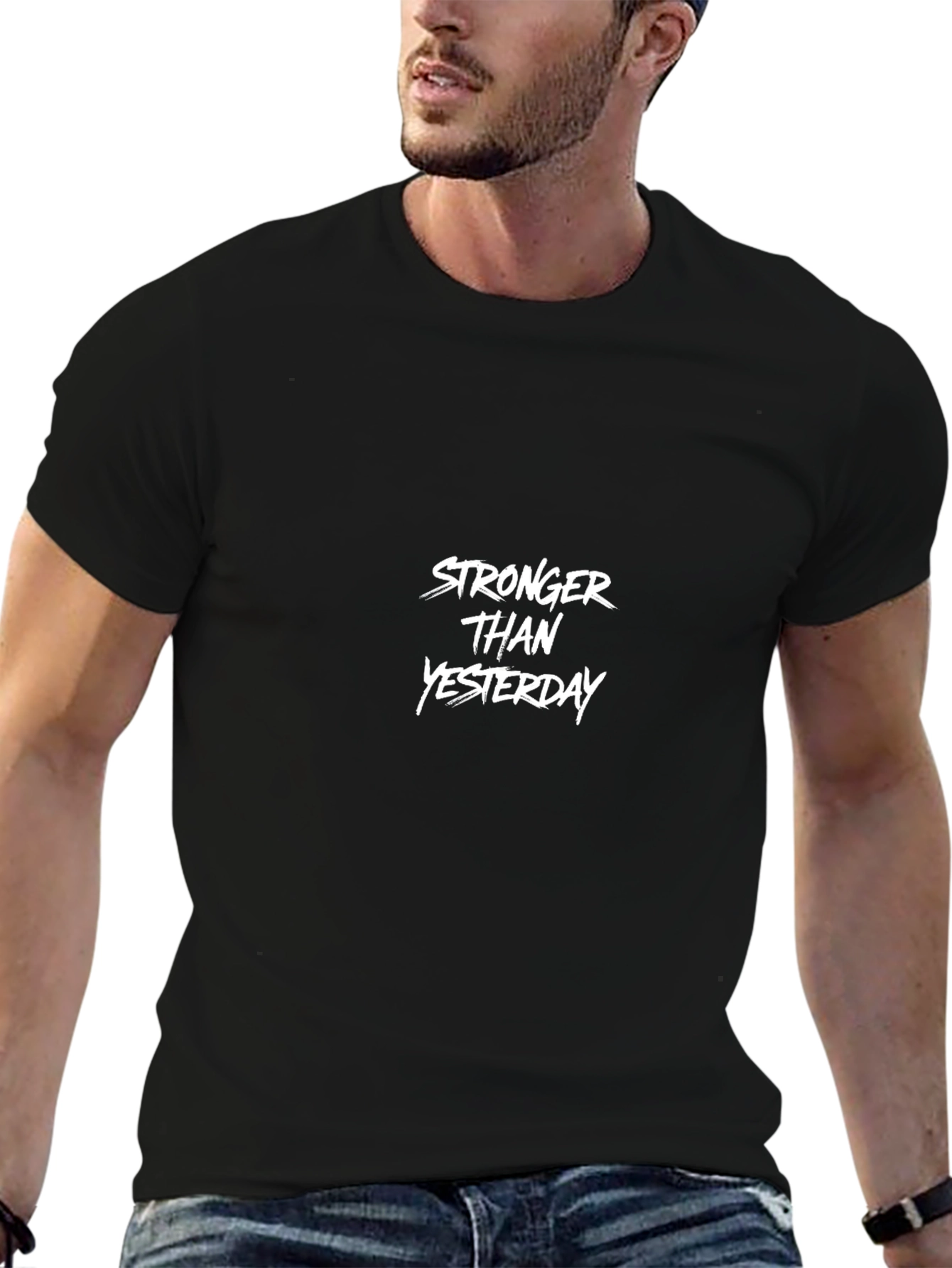 Stronger Than Yesterday Black T-Shirt
