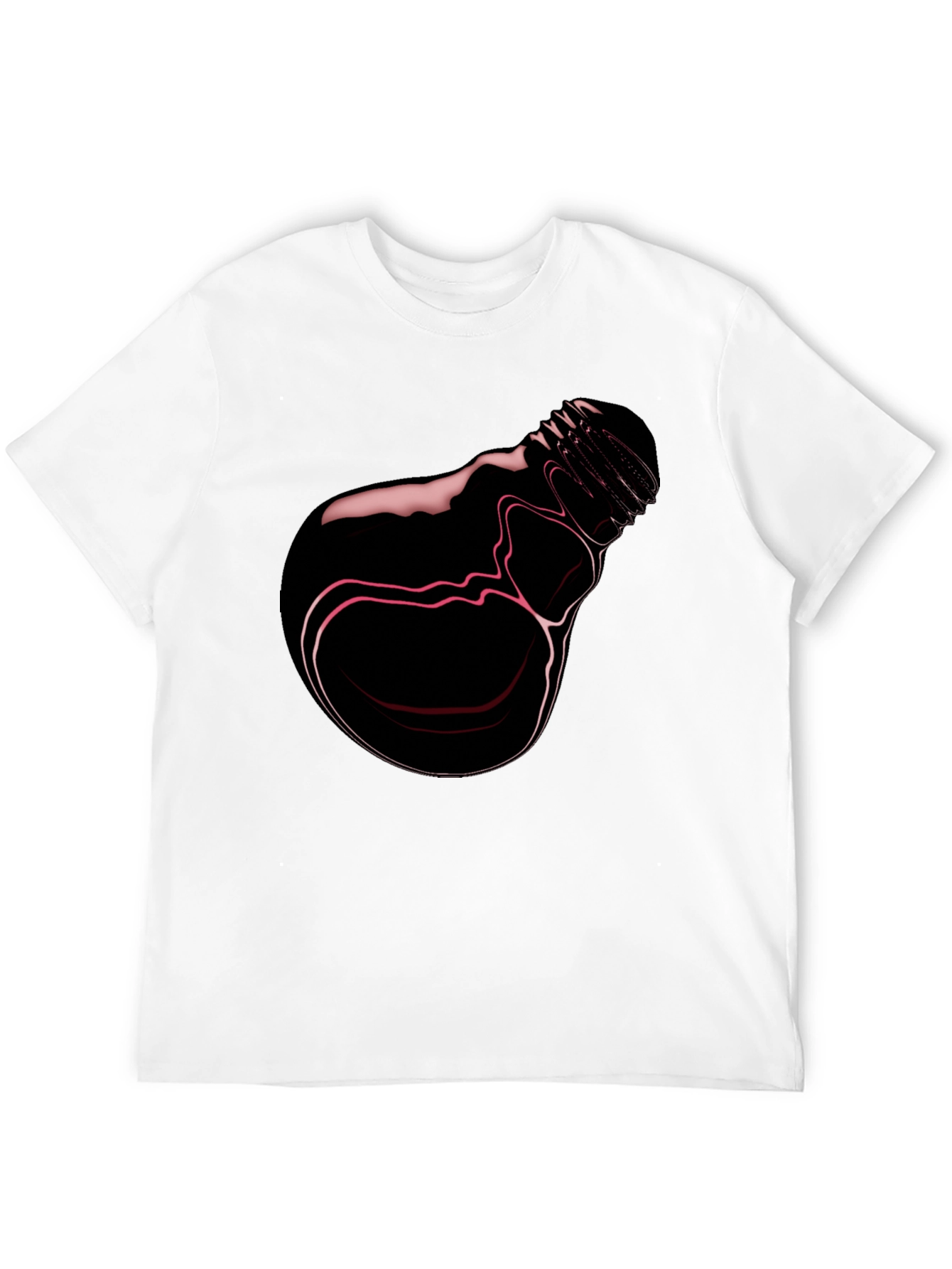 Abstract Lightbulb Graphic Tee - Stylish Black T-Shirt