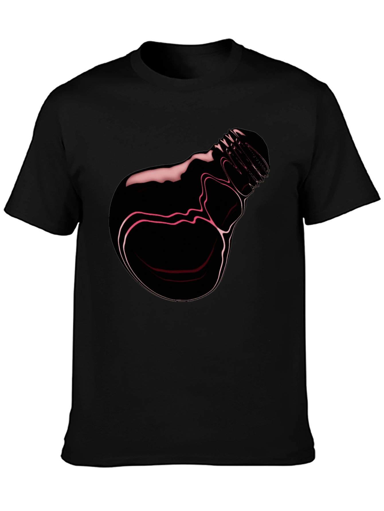 Abstract Lightbulb Graphic Tee - Stylish Black T-Shirt