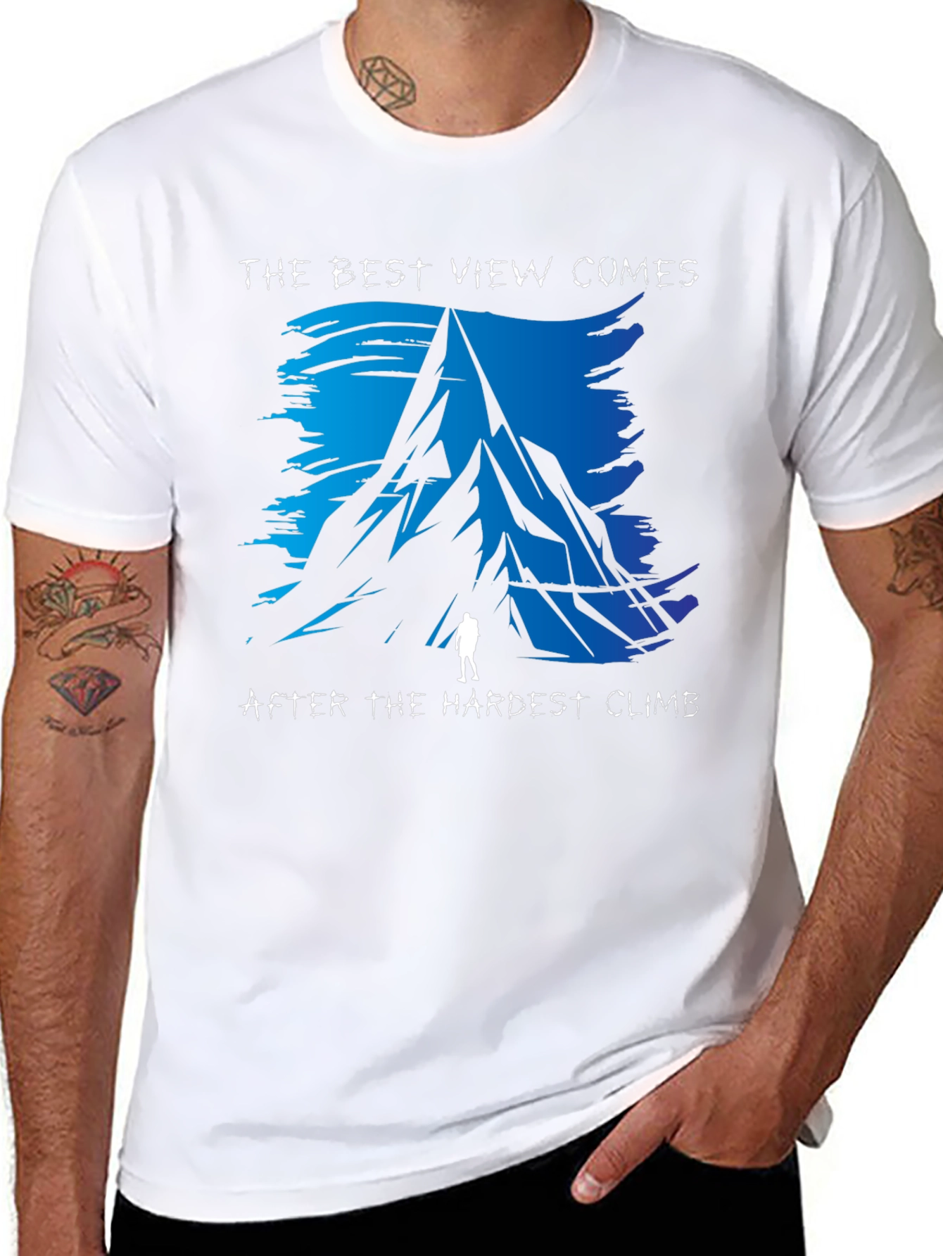 Climbing Mountain Graphic T-Shirt - Best View Hardest Climb