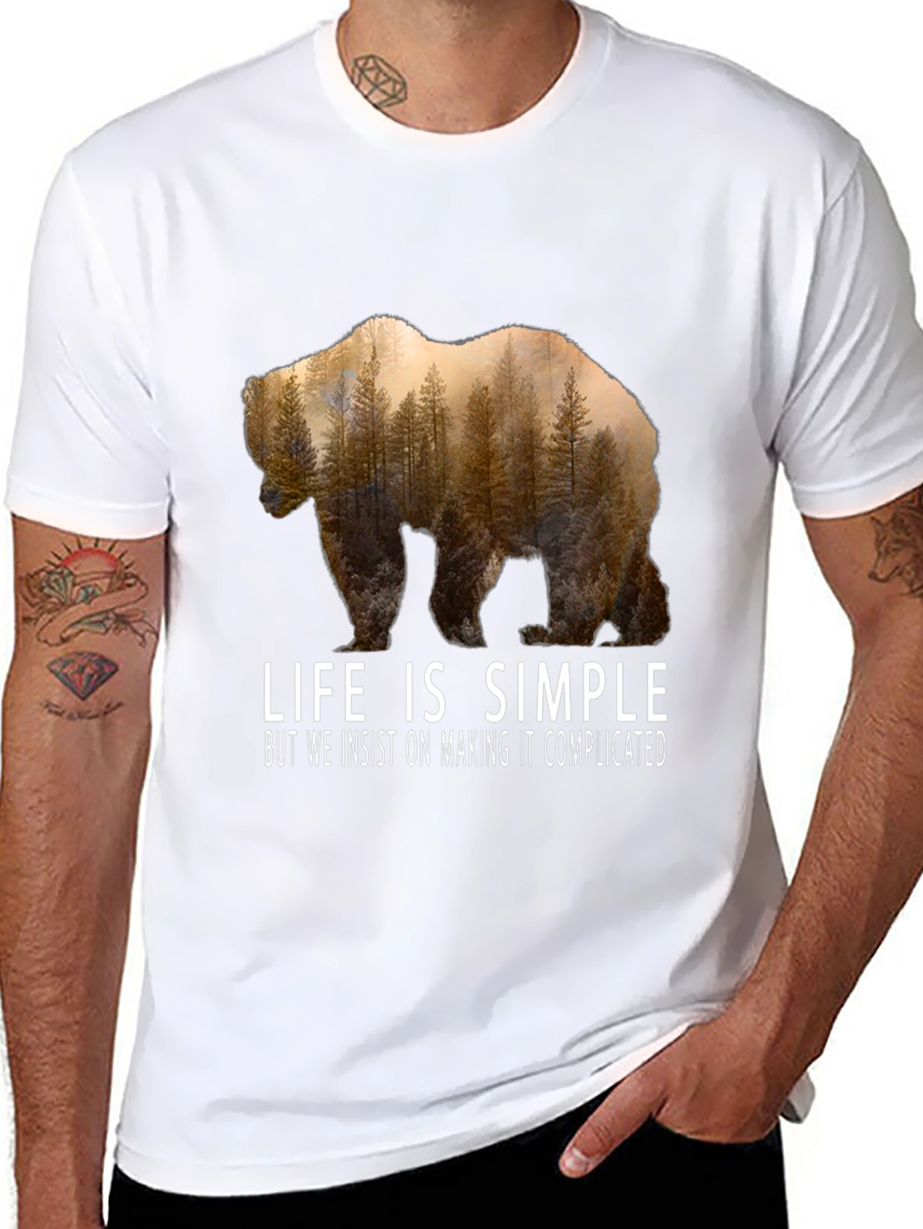Life is Simple Bear Graphic T-Shirt