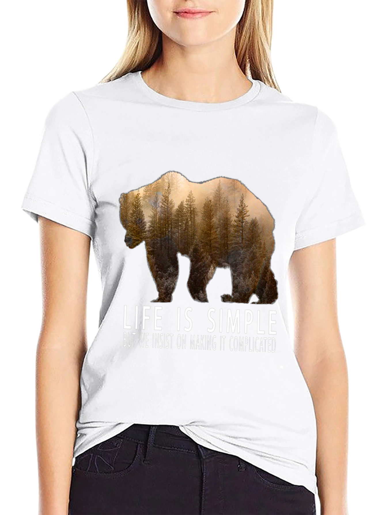 Life is Simple Bear Graphic T-Shirt