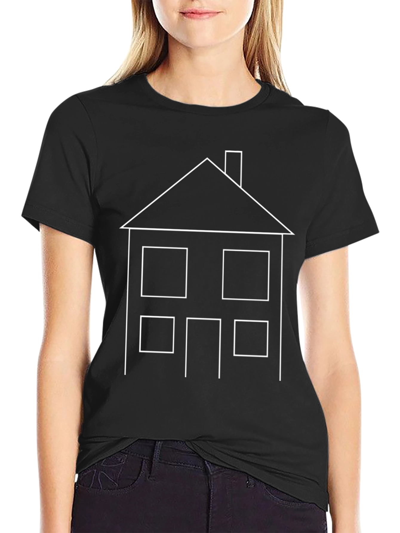 Minimalist House Graphic Tee - Modern Style