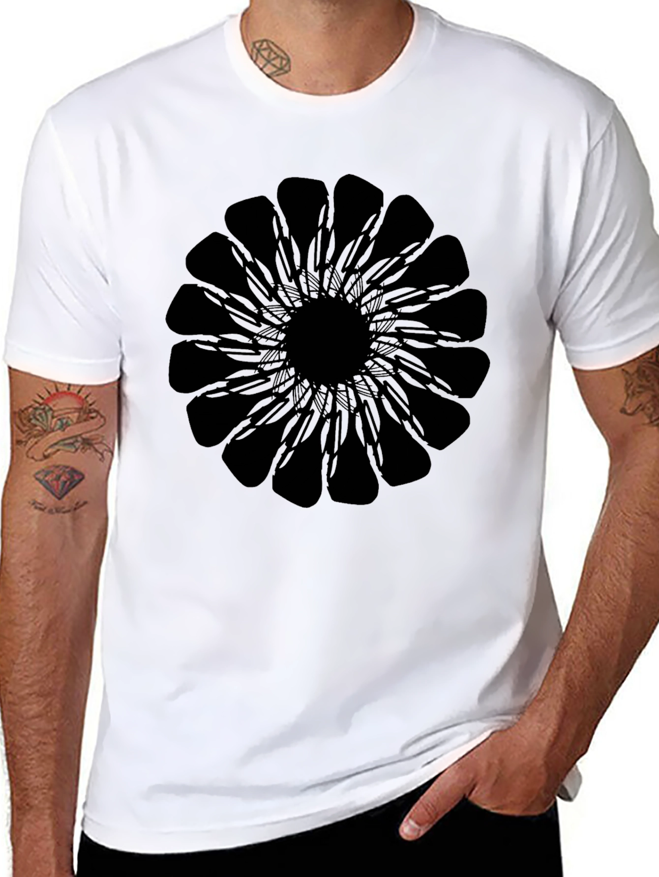 Black Mandala Graphic Tee - Stylish & Unique Design