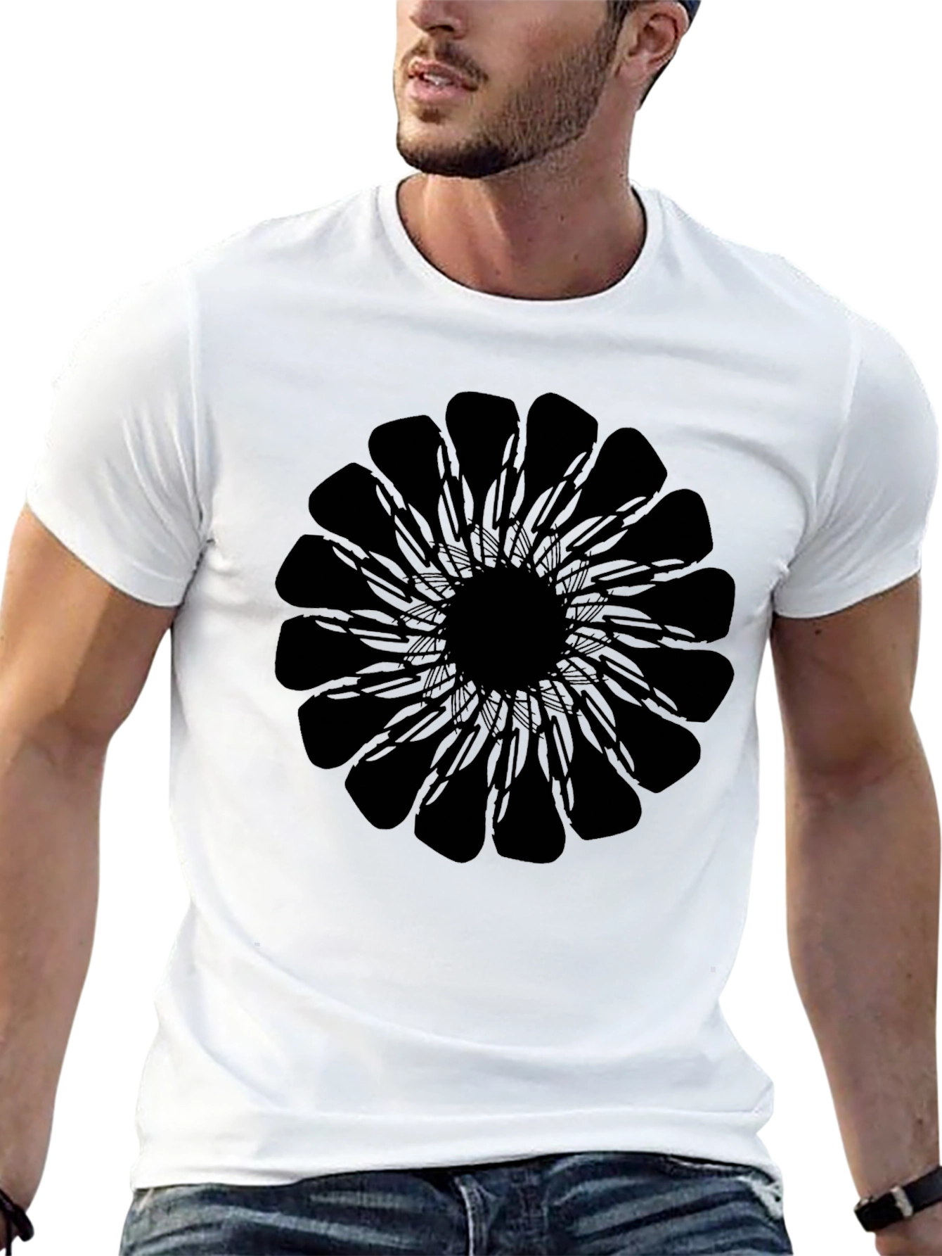 Black Mandala Graphic Tee - Stylish & Unique Design