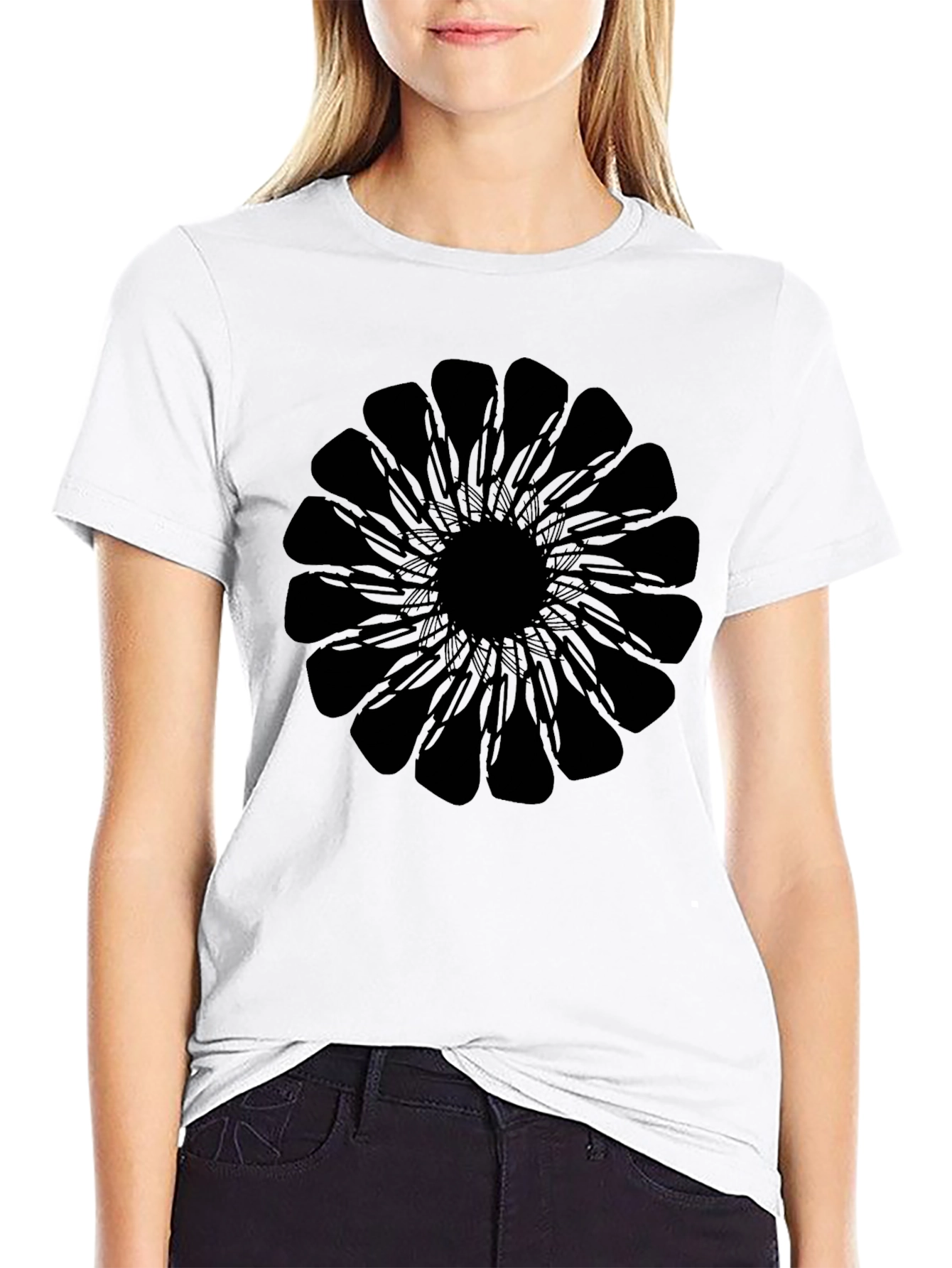 Black Mandala Graphic Tee - Stylish & Unique Design