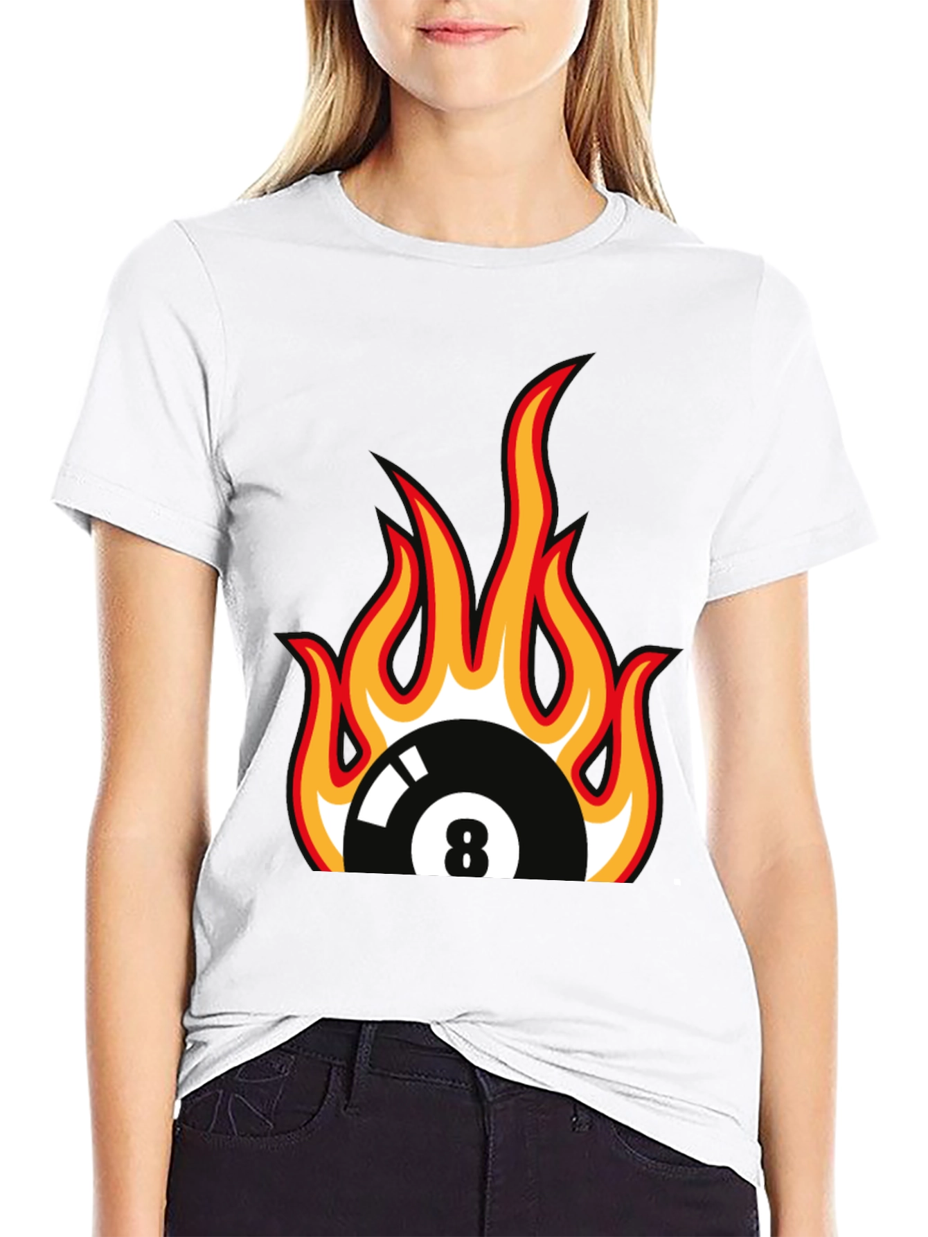 Fiery 8 Ball Graphic Tee - Black