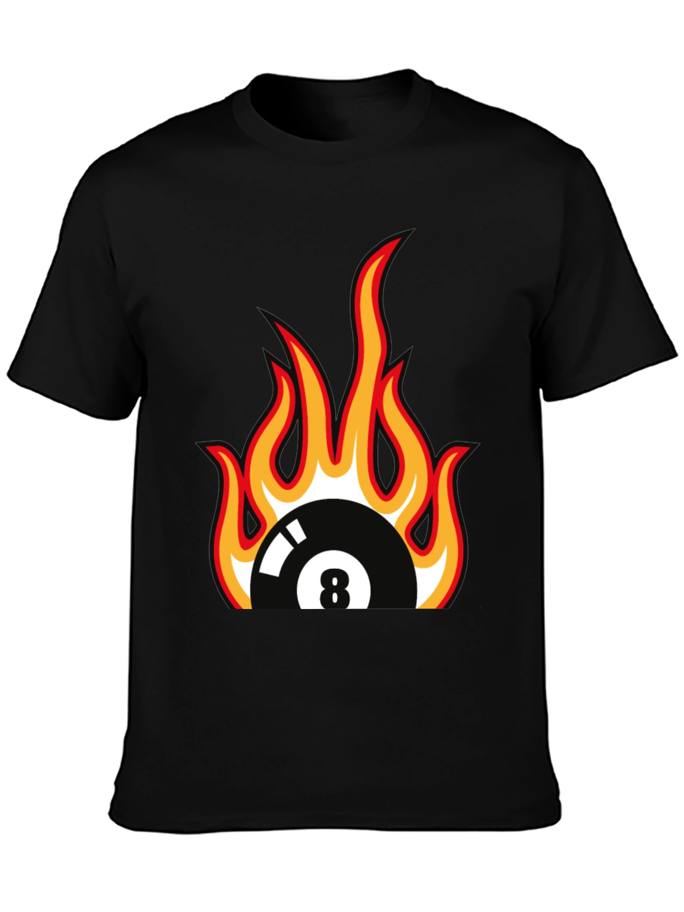 Fiery 8 Ball Graphic Tee - Black