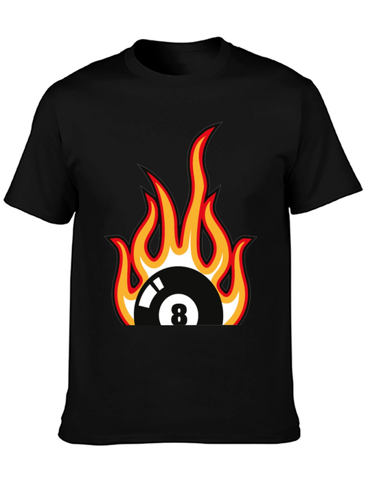 Fiery 8 Ball Graphic Tee - Black