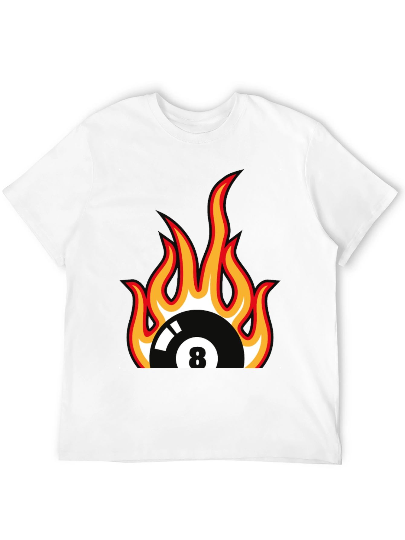 Fiery 8 Ball Graphic Tee - Black