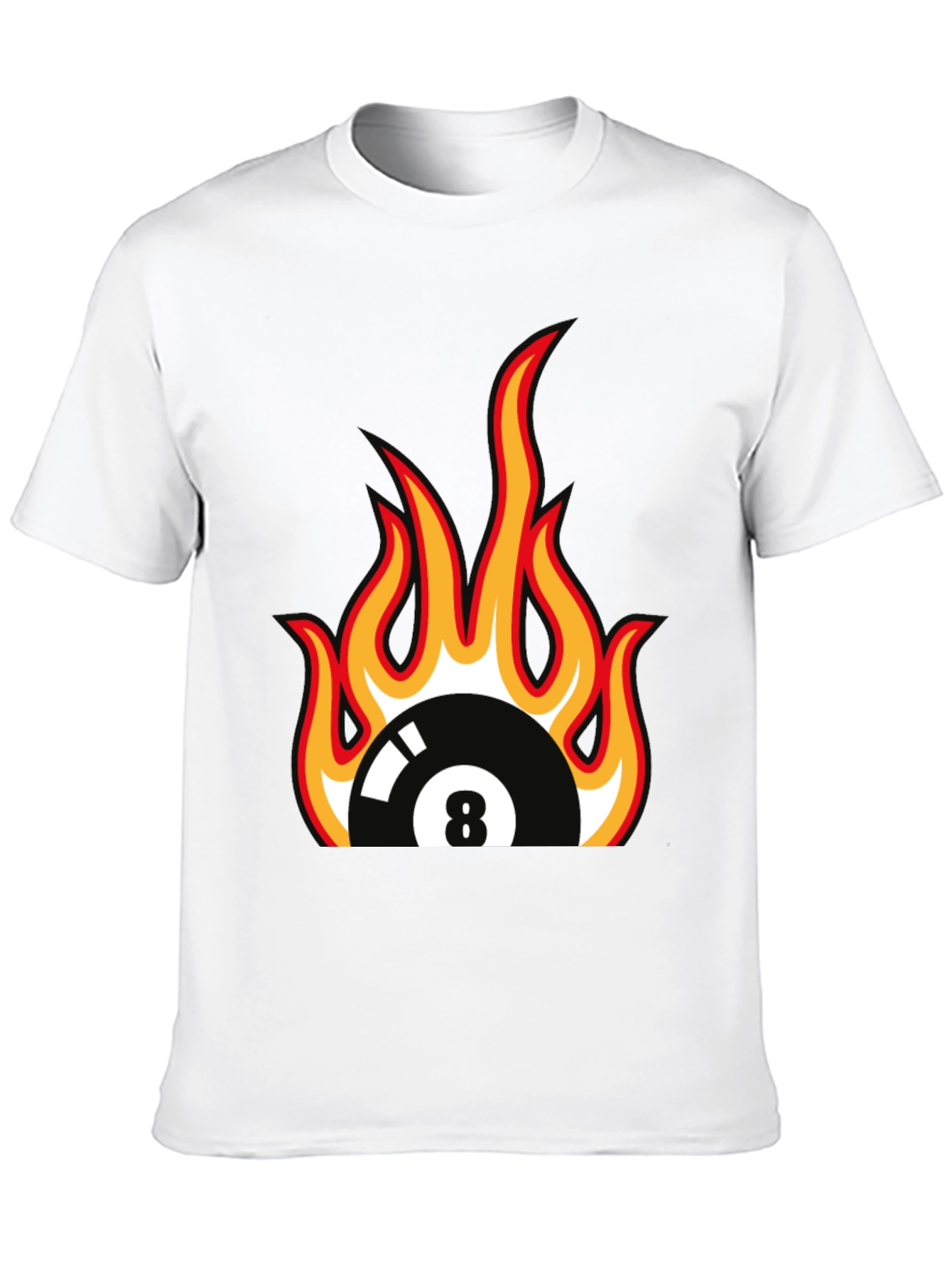 Fiery 8 Ball Graphic Tee - Black