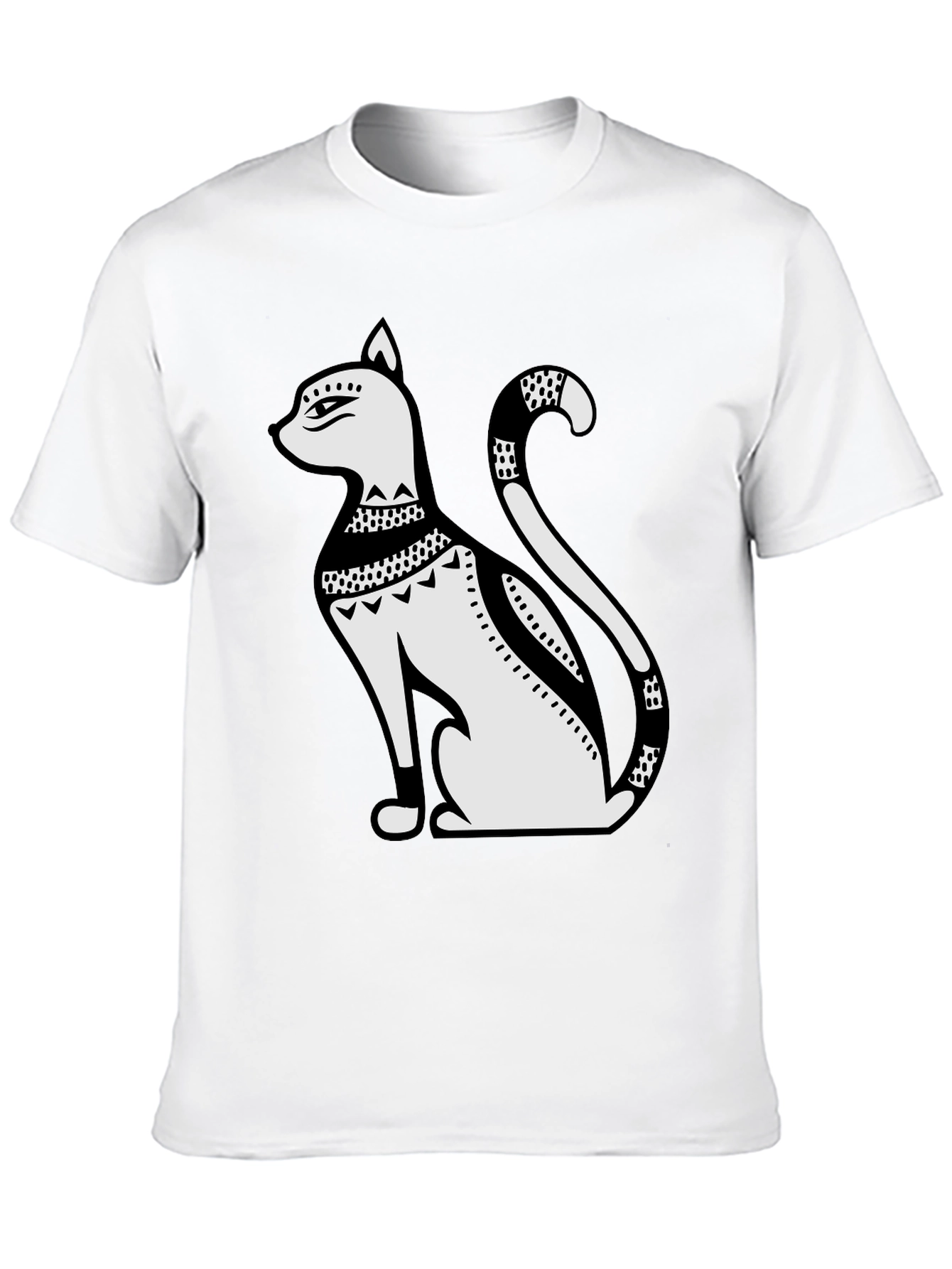 Egyptian Cat Art Graphic Tee - Black T-Shirt