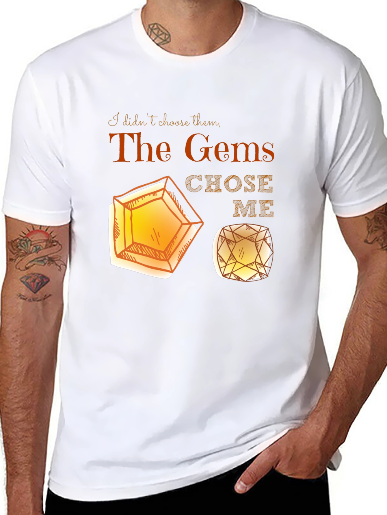 The Gems Chose Me Black Graphic T-Shirt