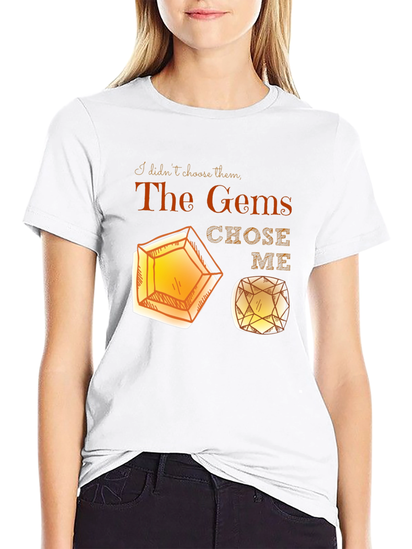 The Gems Chose Me Black Graphic T-Shirt