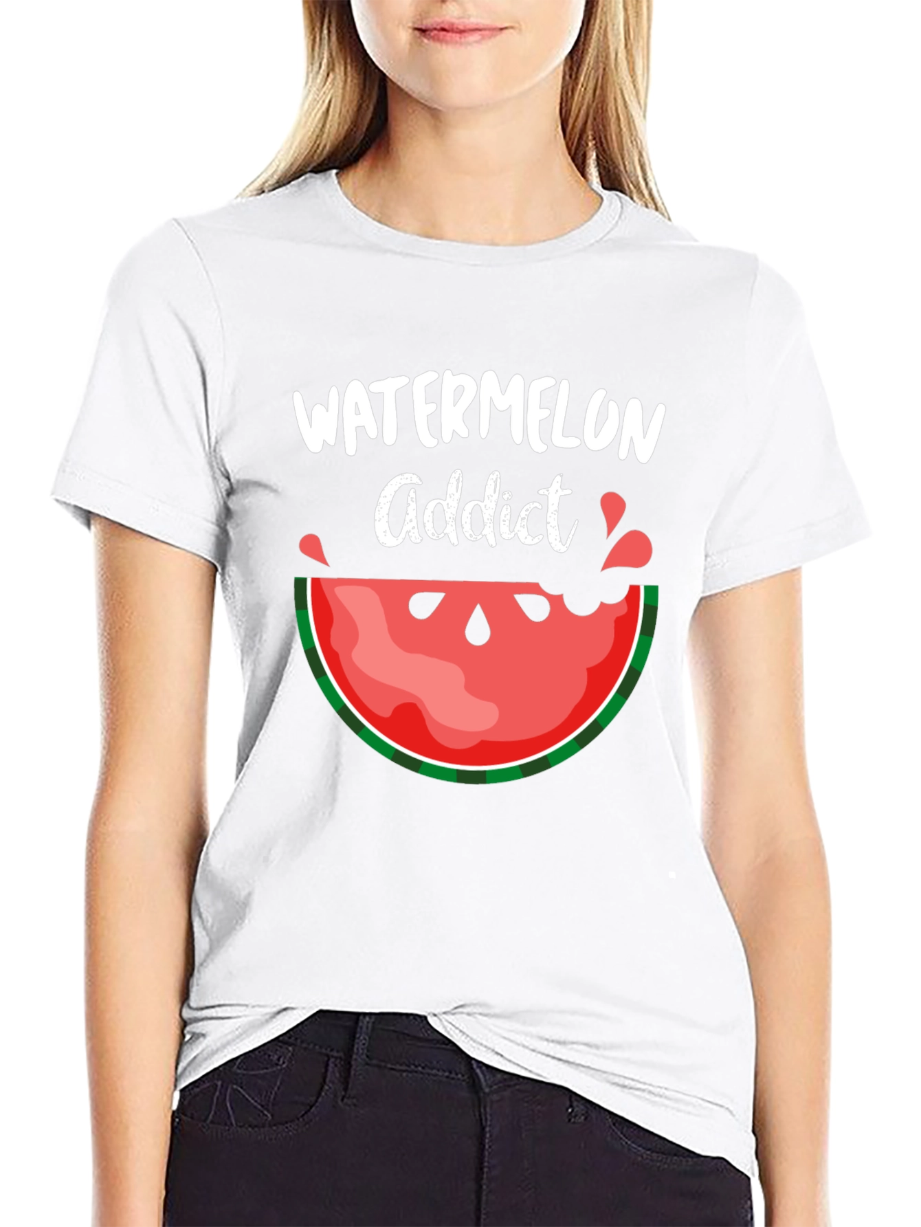 Watermelon Addict Graphic Tee - Summer Fun T-Shirt