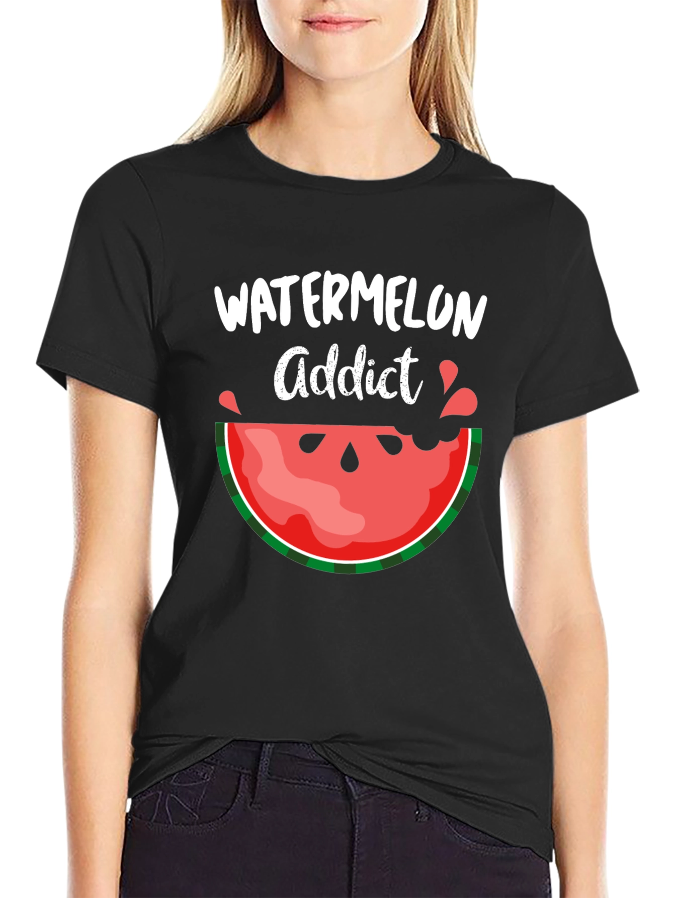 Watermelon Addict Graphic Tee - Summer Fun T-Shirt