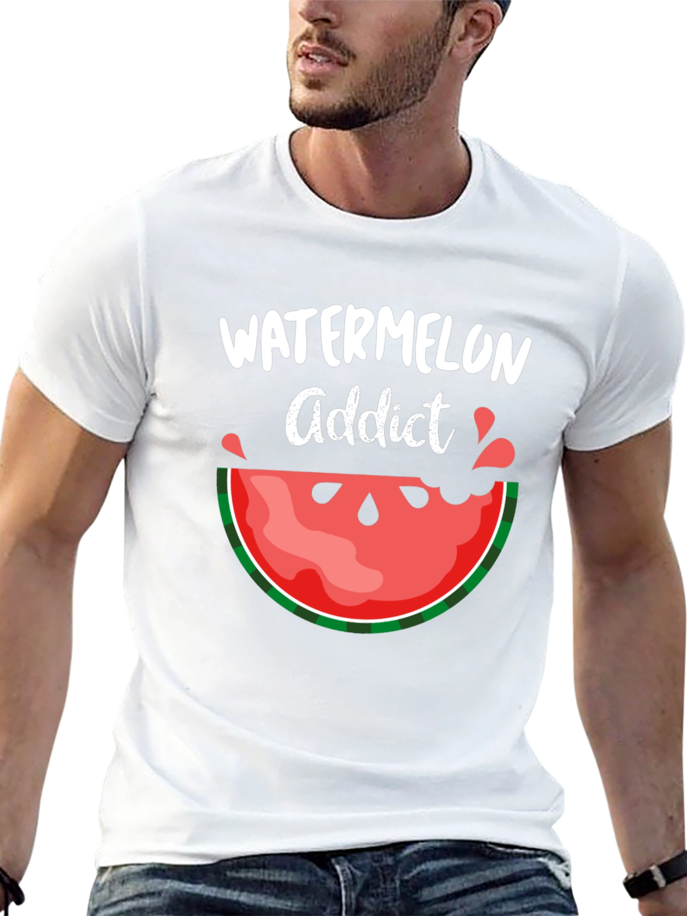 Watermelon Addict Graphic Tee - Summer Fun T-Shirt