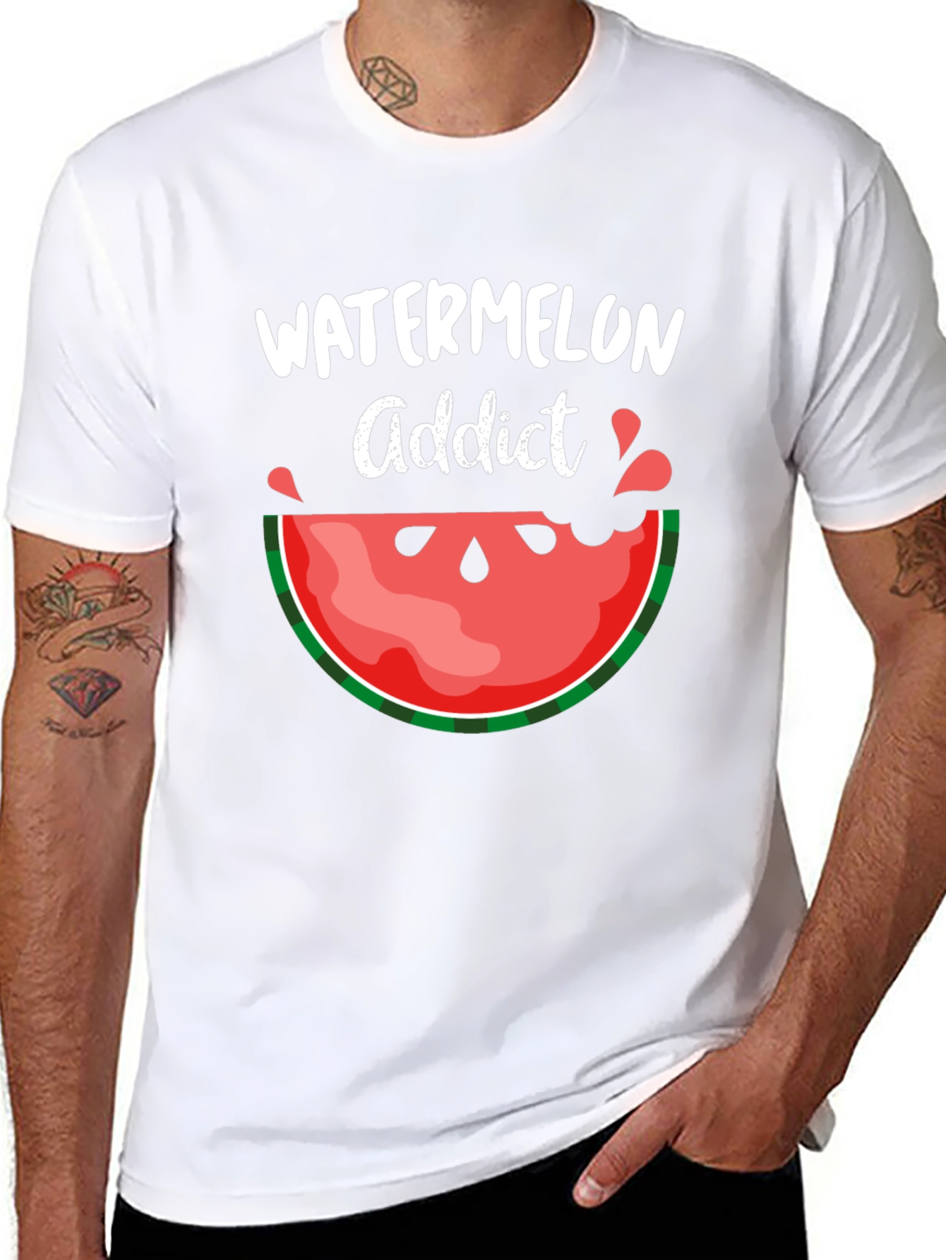 Watermelon Addict Graphic Tee - Summer Fun T-Shirt