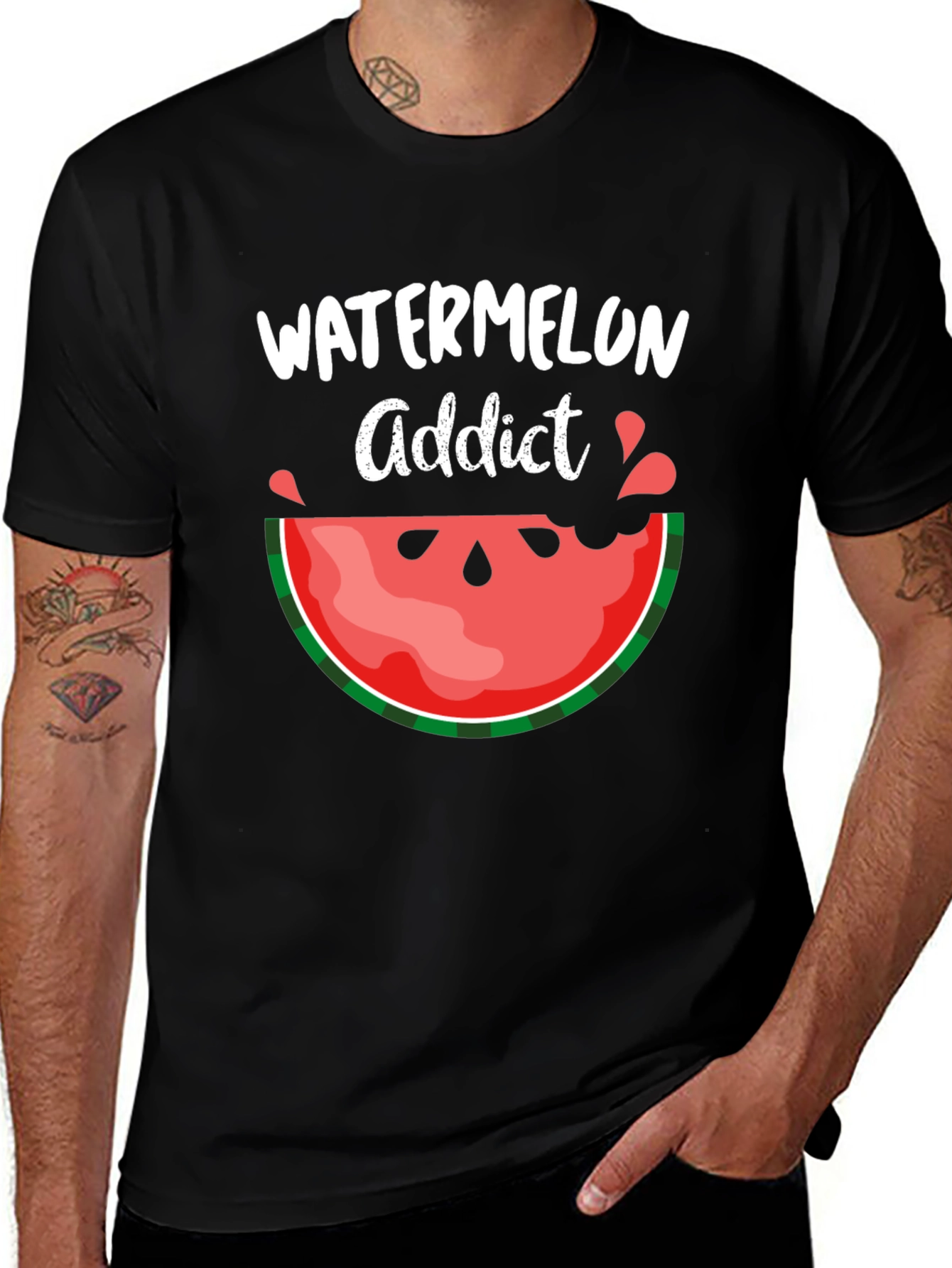 Watermelon Addict Graphic Tee - Summer Fun T-Shirt
