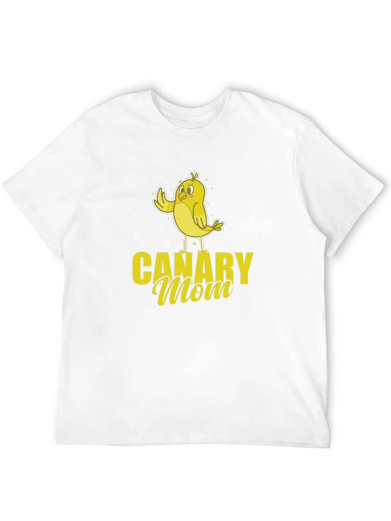Canary Mom Black T-Shirt with Cute Bird Graphic