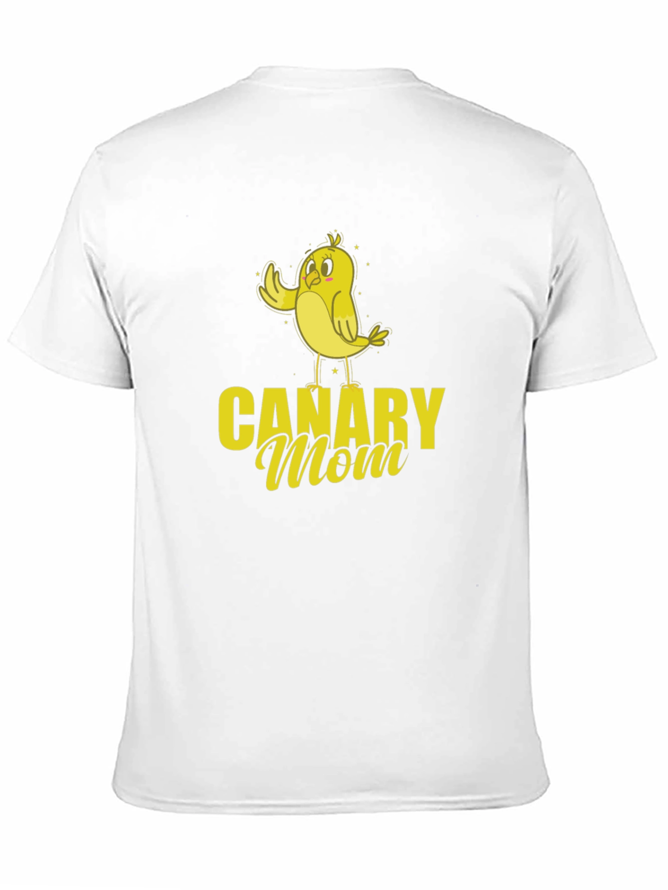 Canary Mom Black T-Shirt with Cute Bird Graphic