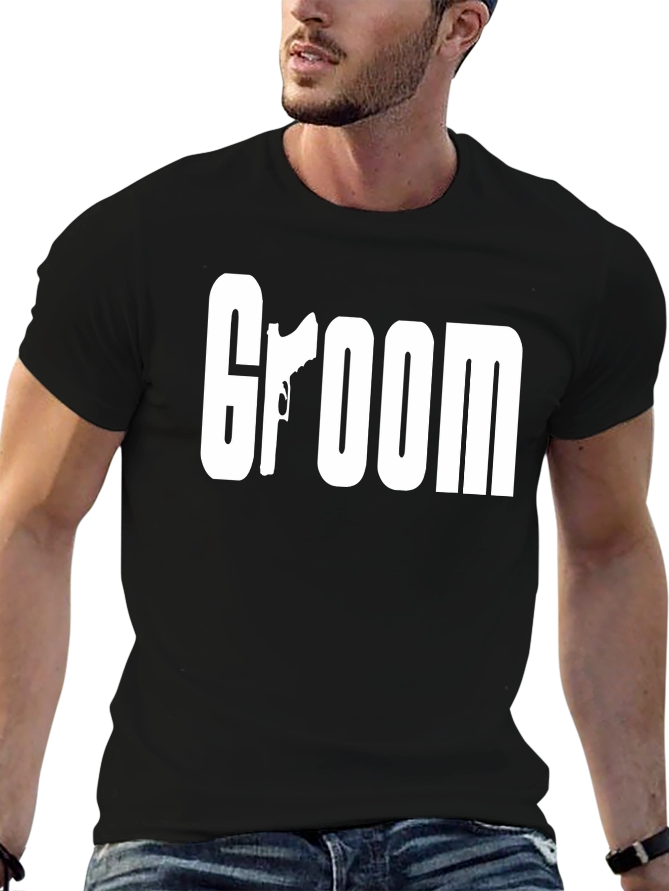 Groom Graphic Tee - Gun Silhouette Design