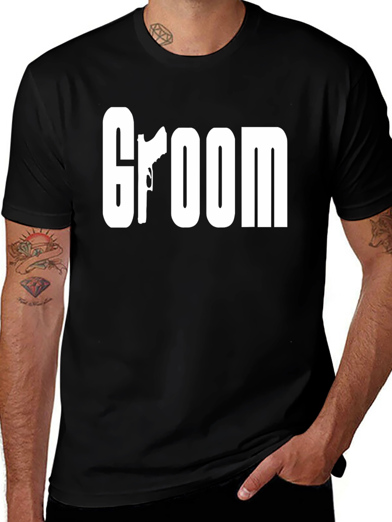 Groom Graphic Tee - Gun Silhouette Design
