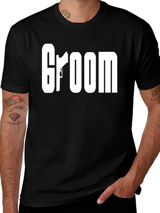 Groom Graphic Tee - Gun Silhouette Design