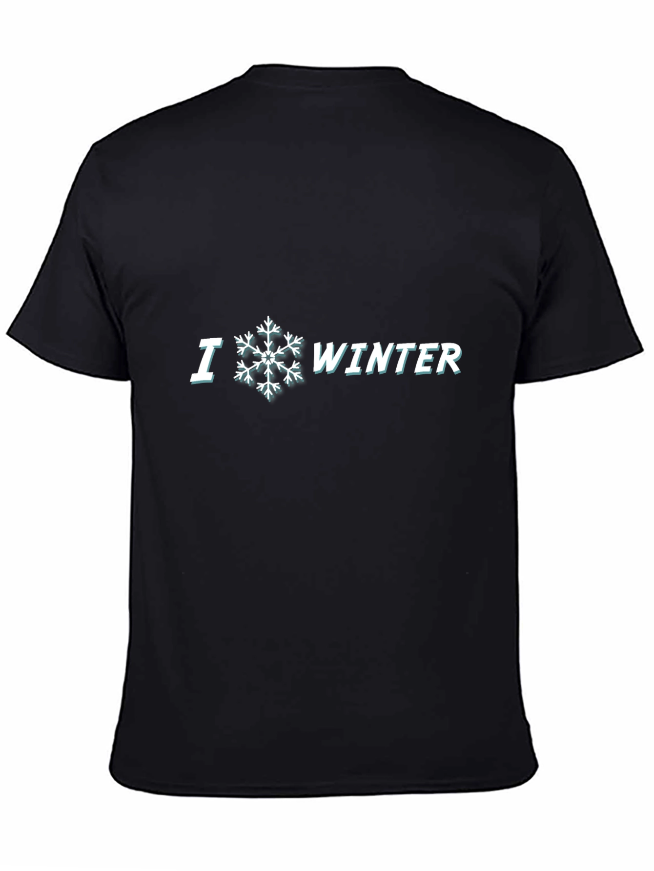 I Heart Winter Snowflake Graphic Tee - Black