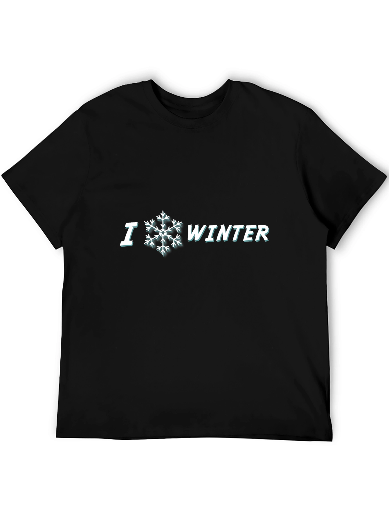 I Heart Winter Snowflake Graphic Tee - Black