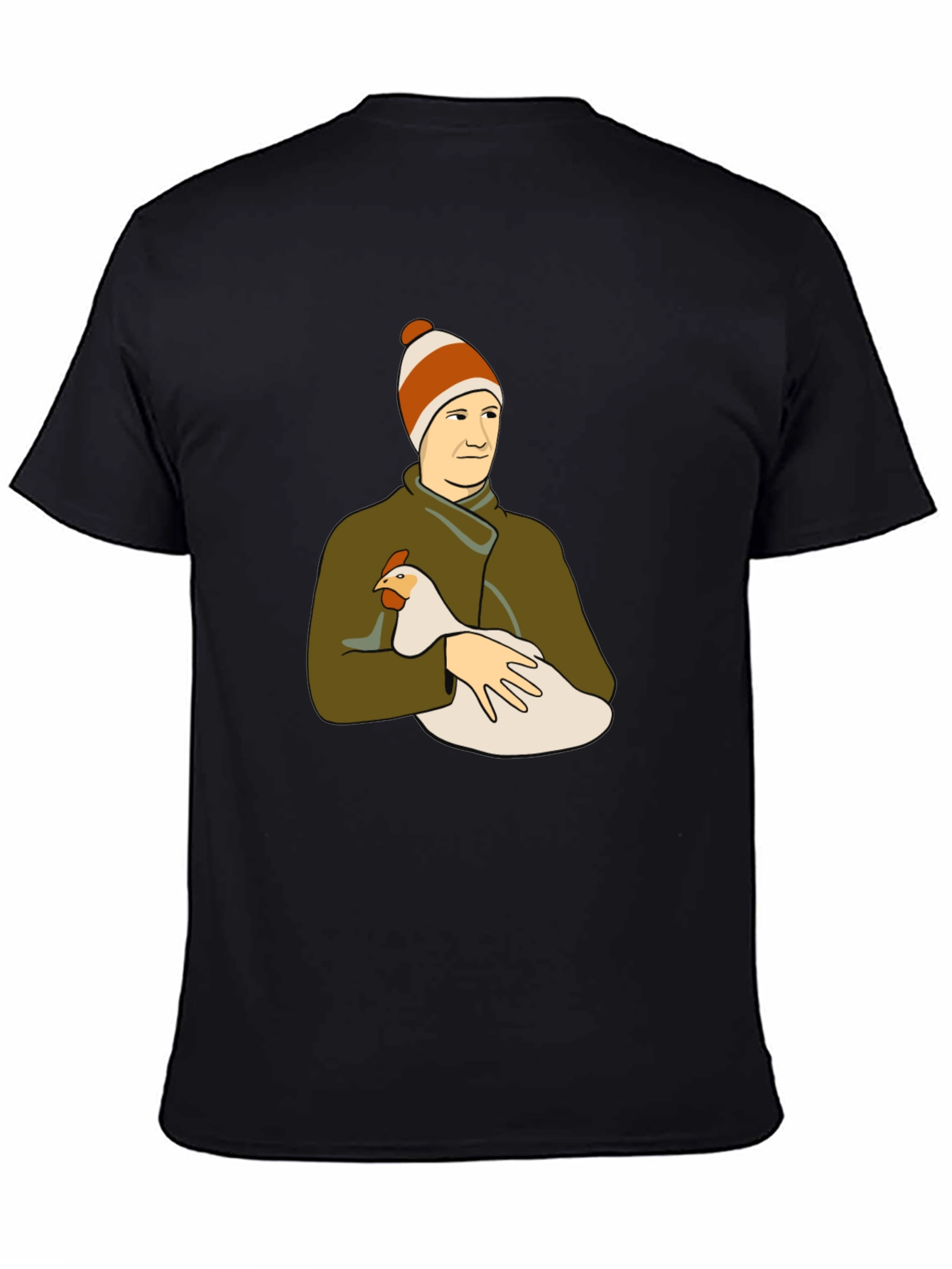 Man with Chicken Graphic T-Shirt