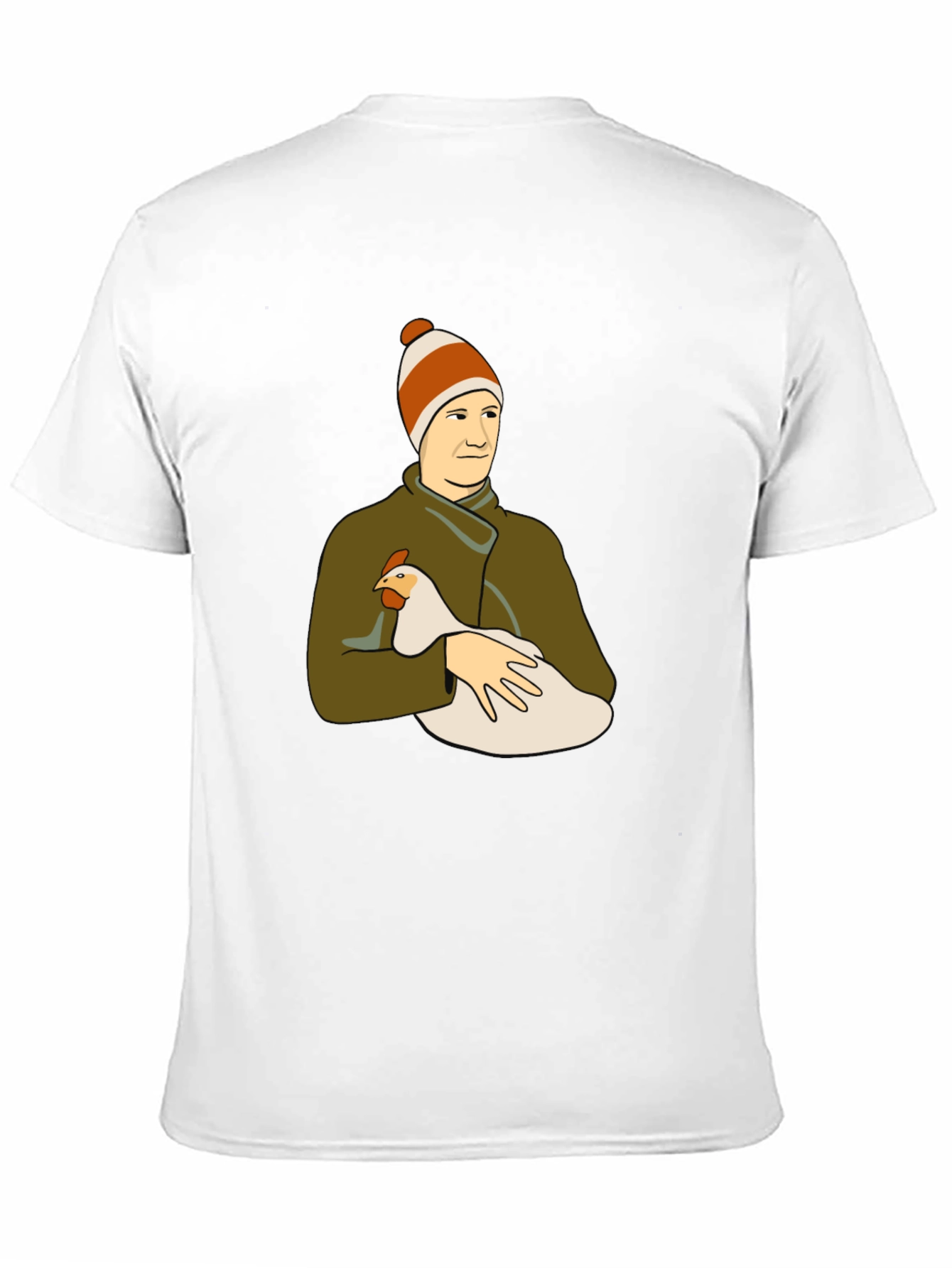 Man with Chicken Graphic T-Shirt