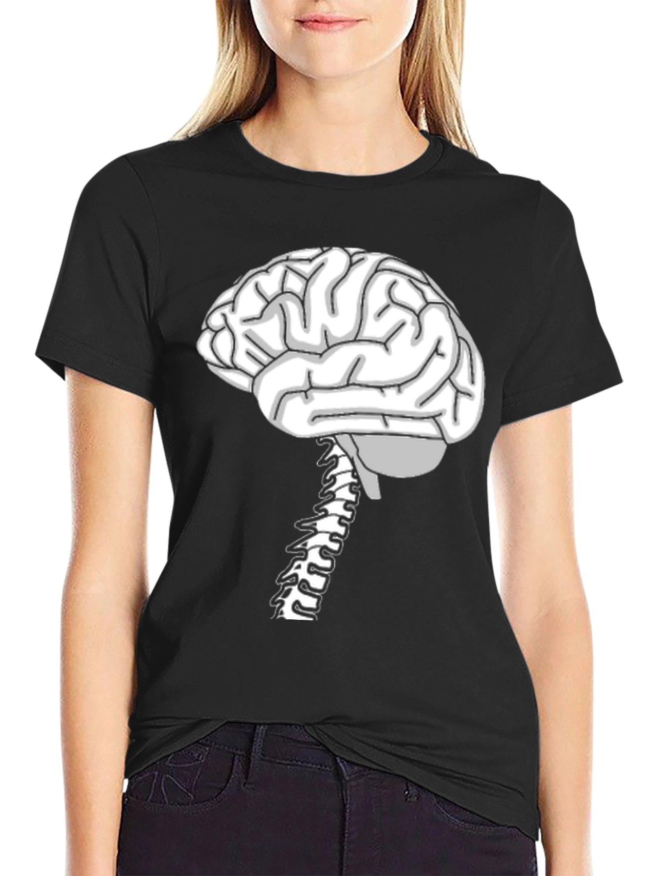 Brain & Spine Anatomy T-Shirt - Novelty Science Tee