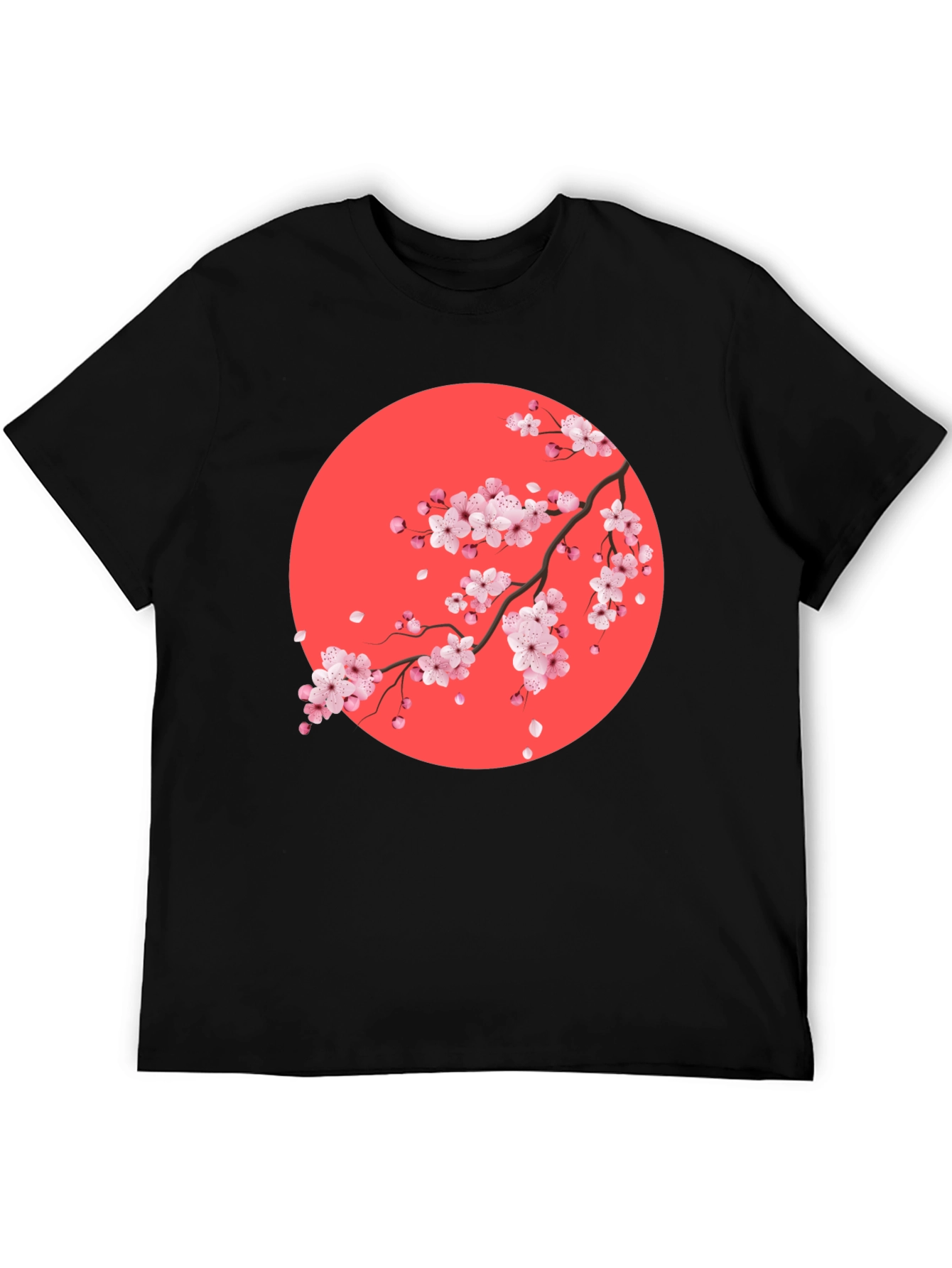 Sakura Blossom Graphic Tee - Mens Black T-Shirt
