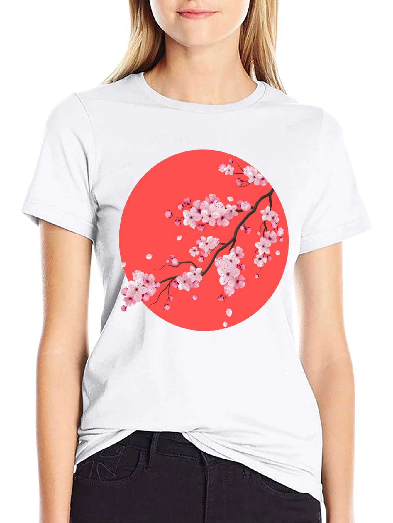 Sakura Blossom Graphic Tee - Mens Black T-Shirt
