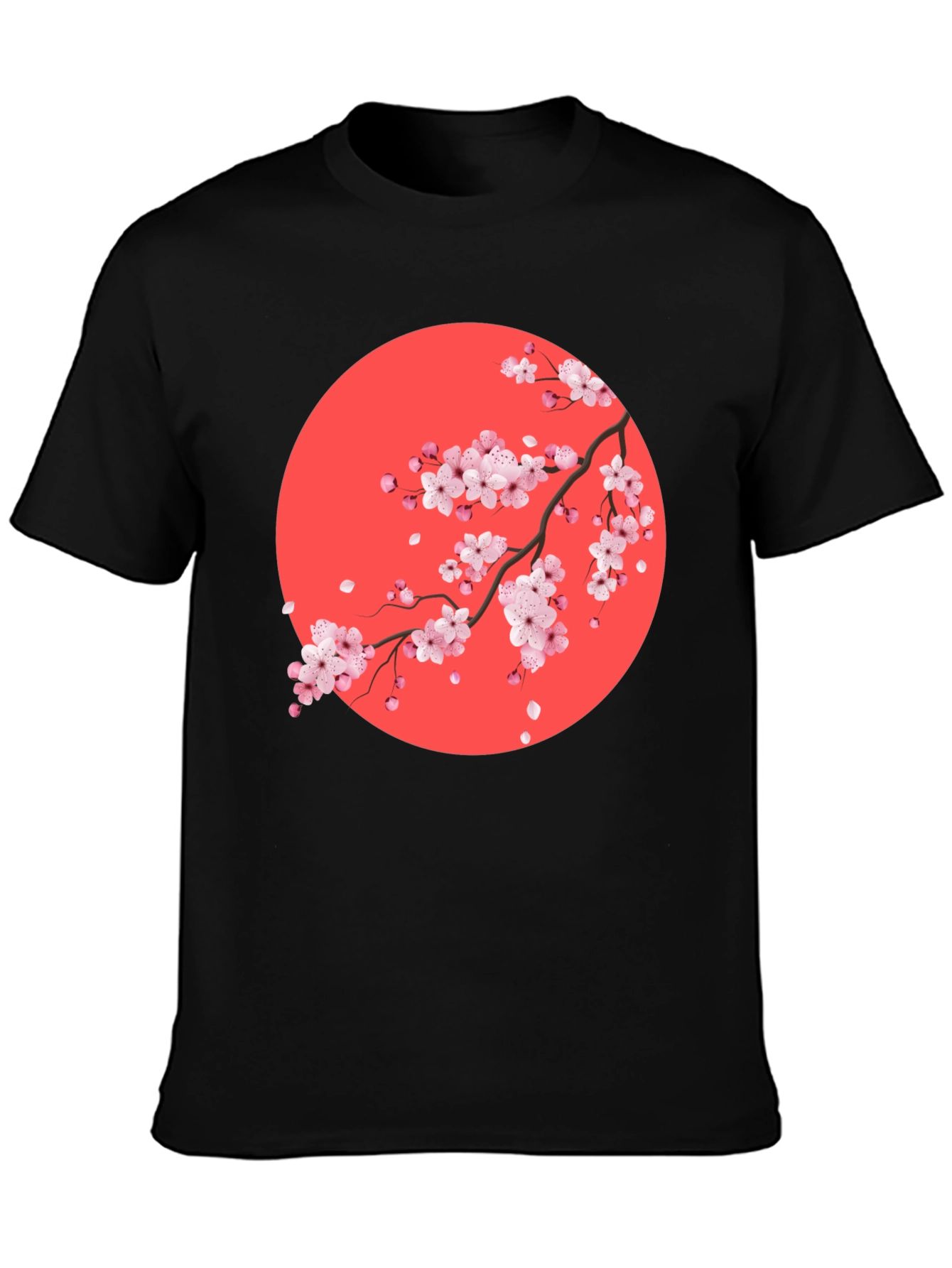 Sakura Blossom Graphic Tee - Mens Black T-Shirt