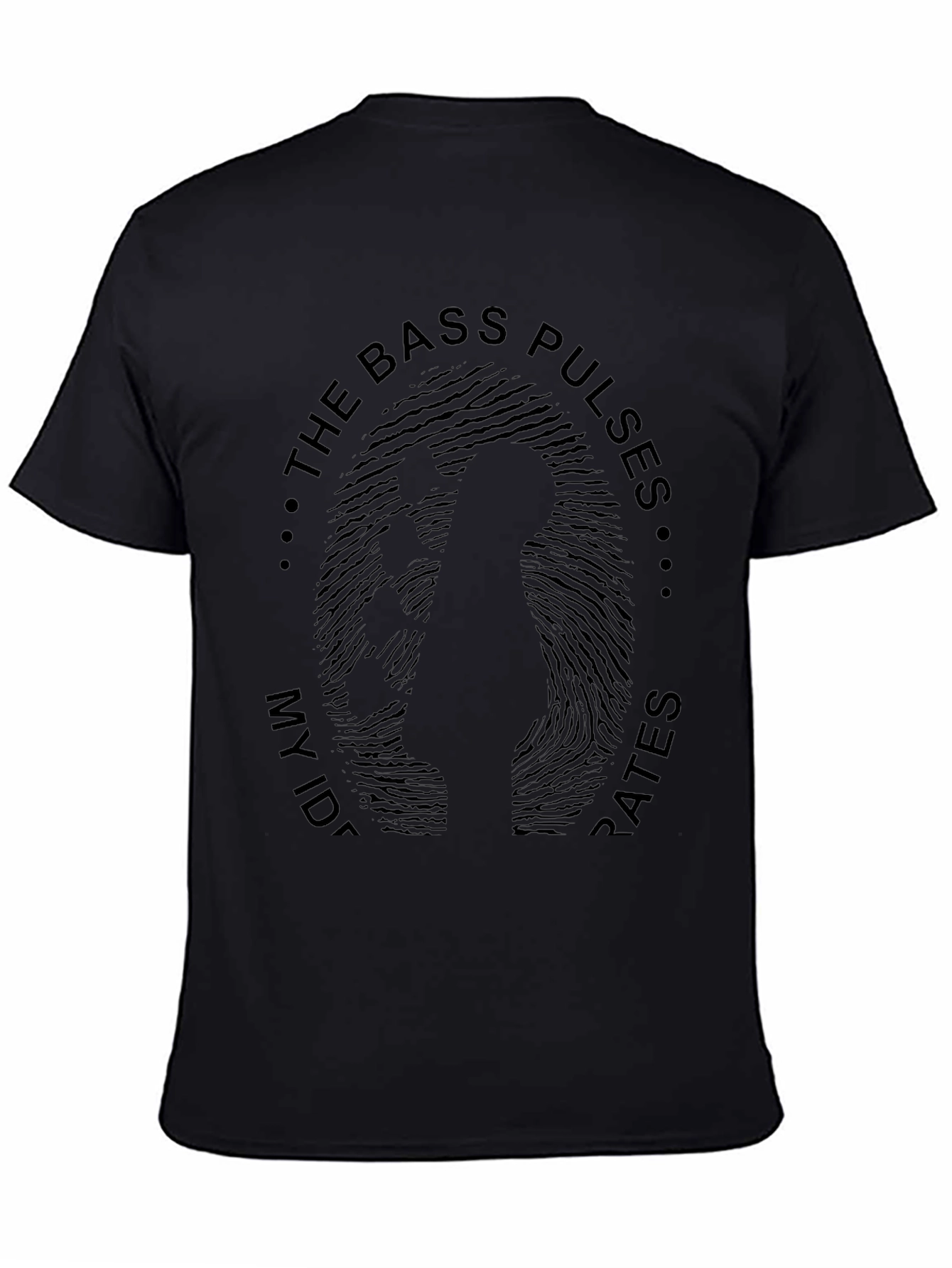 Bass Pulses Mens Black Graphic Tee